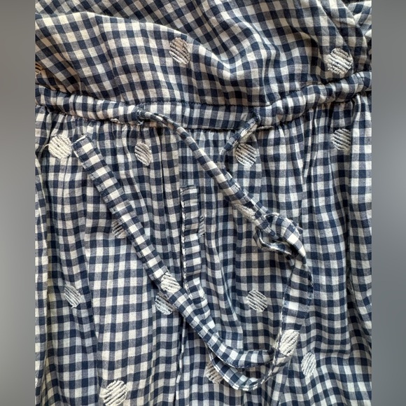 SOLD MADEWELL Embroidered Gingham Faux Wrap Tie Waist Midi Dress - Small - Picture 11 of 16